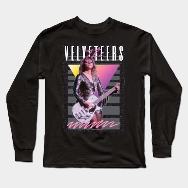 The Velveteers Guitars Player Retro Long Sleeve T-Shirt by Madesu Art